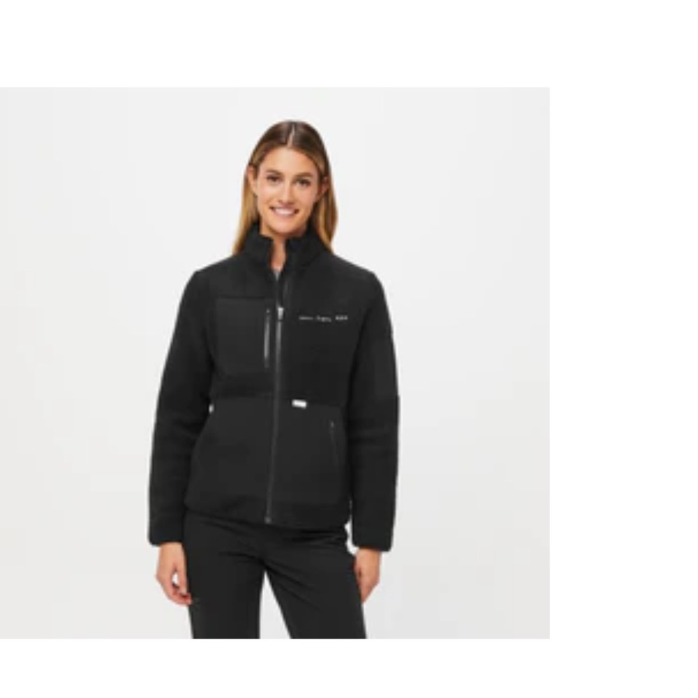 Figs brand new Sherpa black jacket size xs